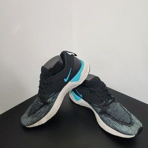 NIKE FlyKit Odyssey React Women's Running Shoes Black And Blue Size 10